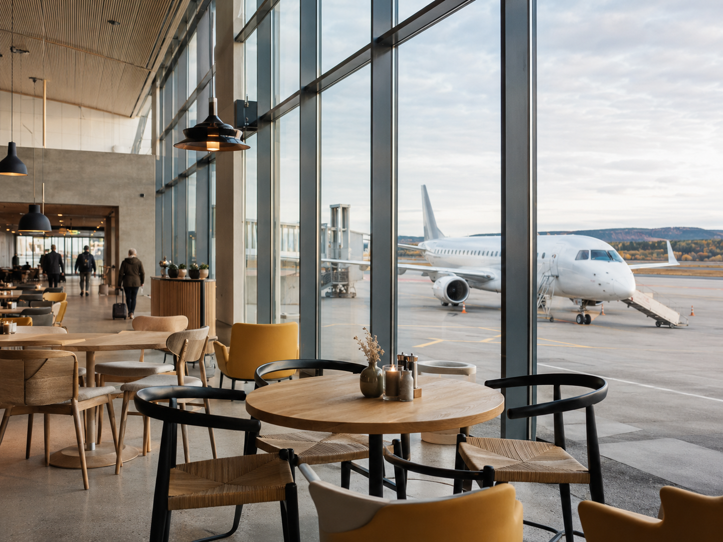 Restaurangmiljö inne i terminalen
